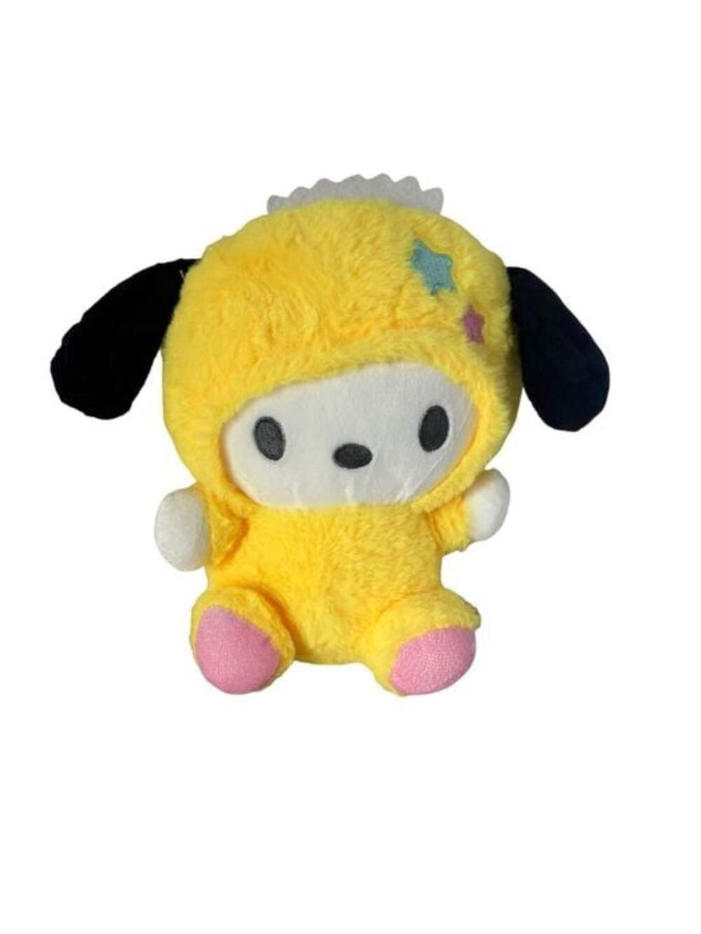 Pochacco Plush Yellow Star Pajamas 8” Hello Kitty Friends Stuffed Toy - Picture 1 of 5
